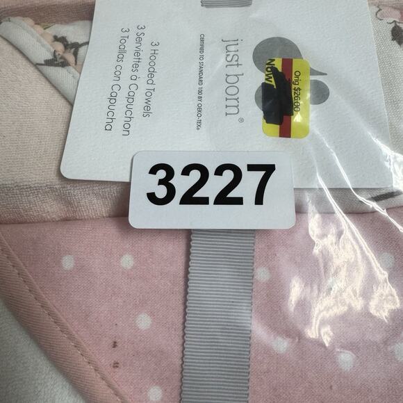 Just Born 3-Pack Hooded Bath Towels Vintage Pink Floral - Picture 8 of 8